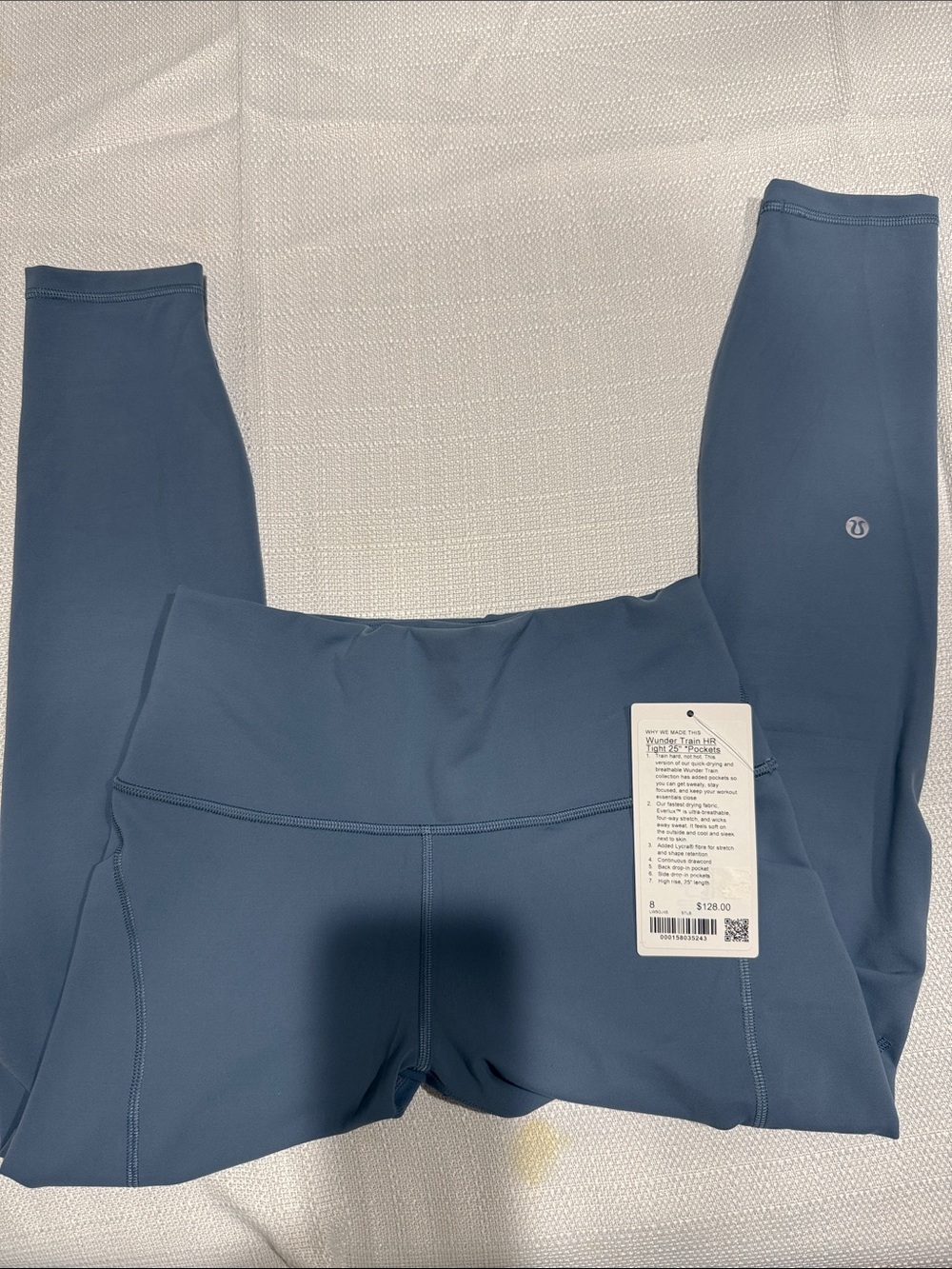 Lululemon NWT Blue High-Rise Leggings with pockets. Sz 8